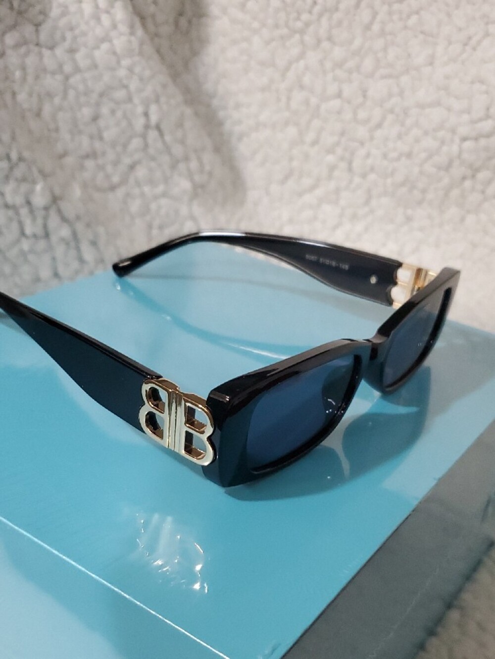 Balenciaga Black Sunglasses with Gold BB Accent - Picture 3 of 10